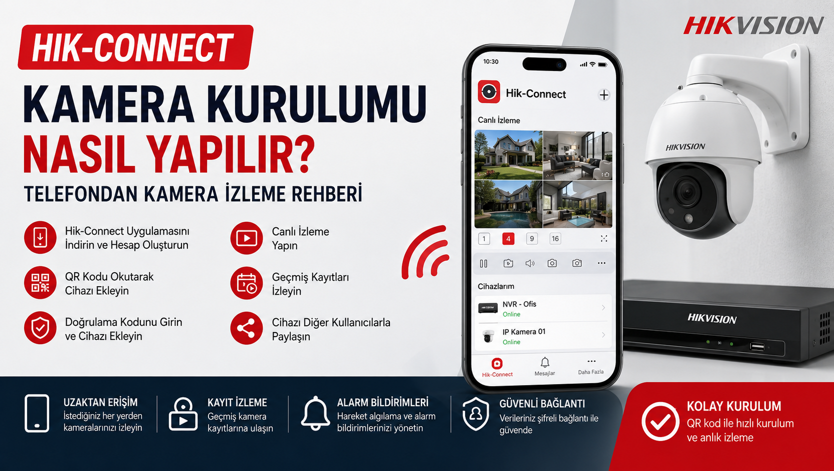 Hikvision Hik-Connect Kamera Kurulumu Nasıl Yapılır? Telefondan Kamera İzleme Rehberi